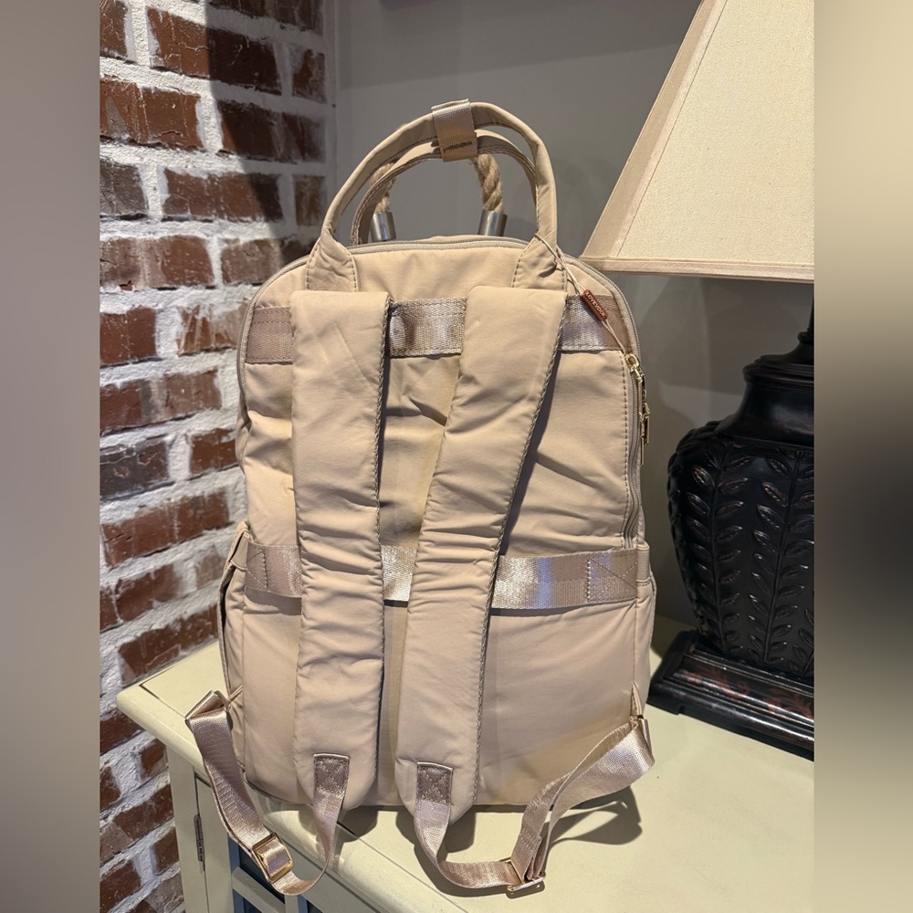 Laptop Backpack for Women 15.6 Inch Laptop Bag with USB Port - Beige - Picture 10 of 11